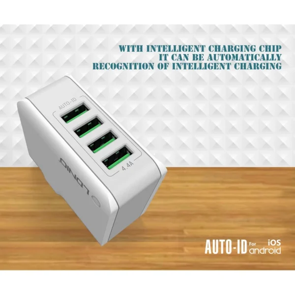 66456a0e3284f4dc6802cef5e0bf4d3b Fast Charger USB Cable Charger with 4 USB Auto ID Multi Ports