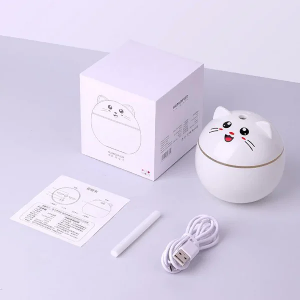 sg-11134201-7rd3r-m7dhzchx42lxc7 300ml Cute Cat Air Humidifier WIth Seven Colorful Night Light