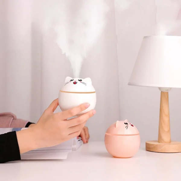sg-11134201-7rd3s-m7dhz8r2jzxo91 300ml Cute Cat Air Humidifier WIth Seven Colorful Night Light