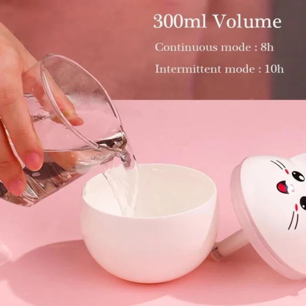 sg-11134201-7rd4w-m7dhz94dz3li2c 300ml Cute Cat Air Humidifier WIth Seven Colorful Night Light